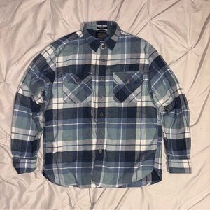 Pendleton Mens Large Burnside Blue Plaid Flannel Shirt Double Brushed